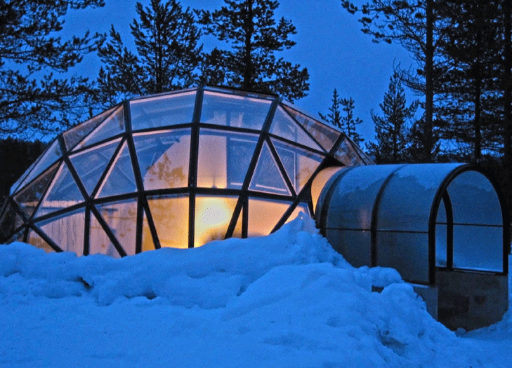 Igloo made of glass