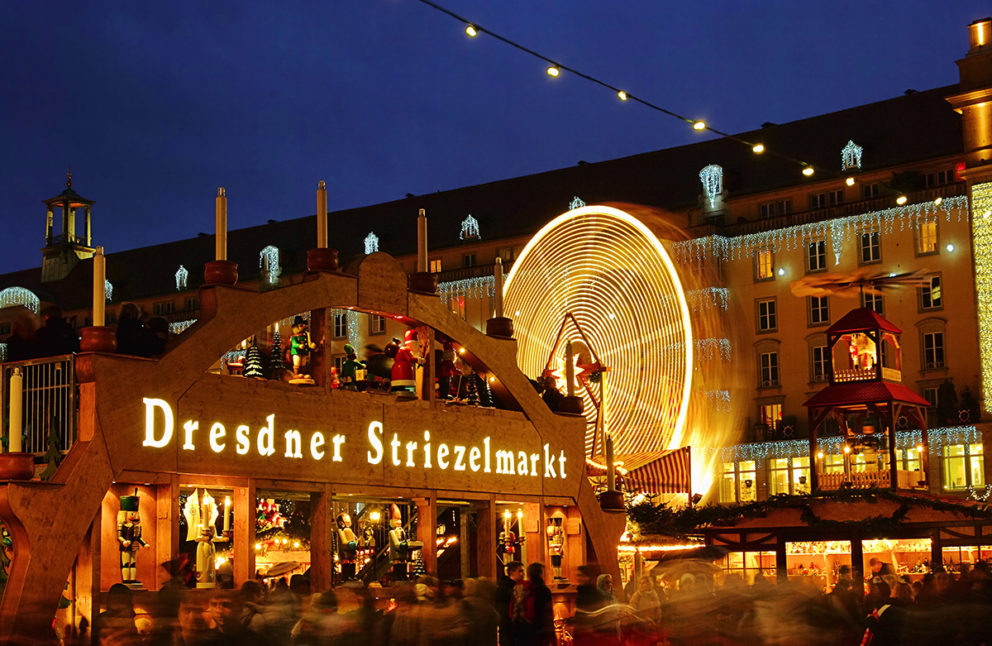 Dresden Christmas market night lights