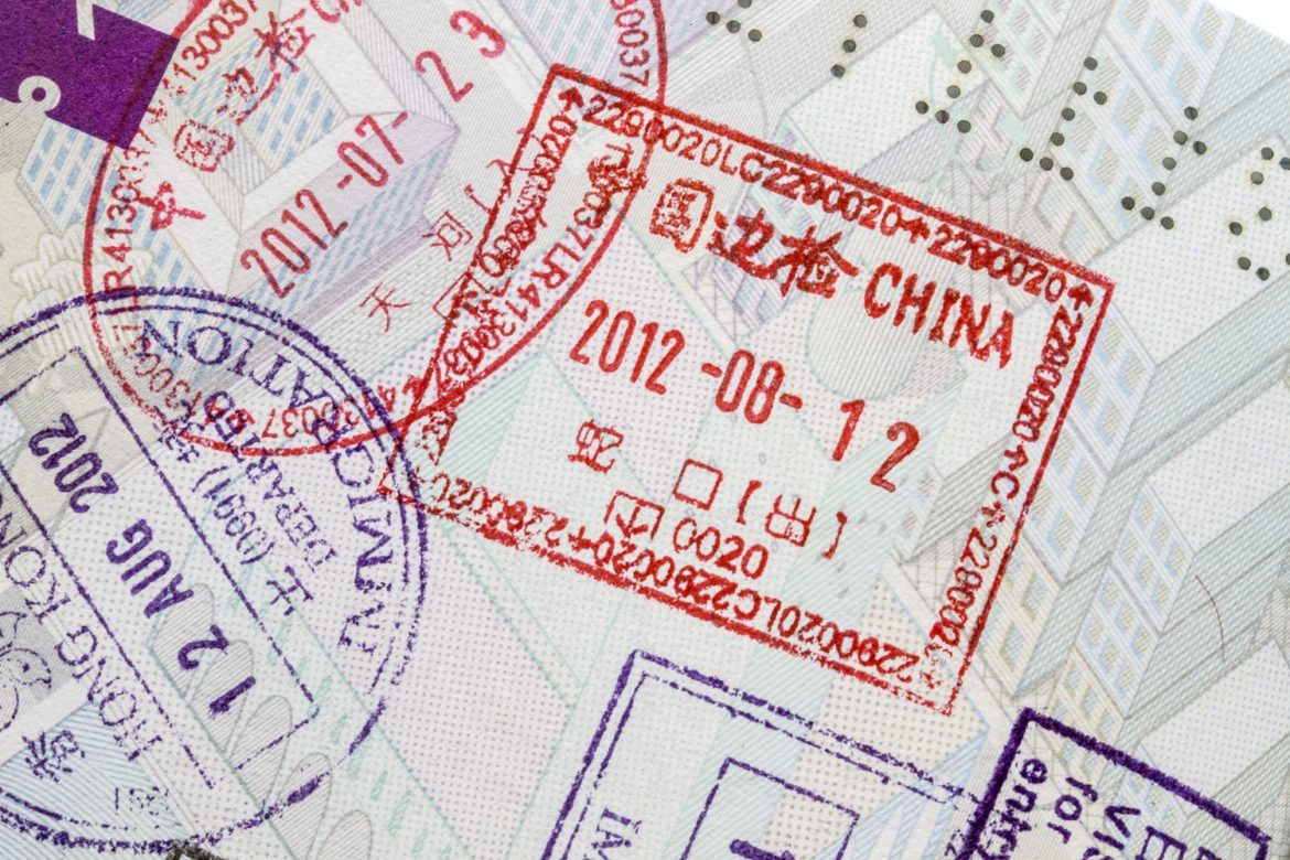 stamped visa close-up