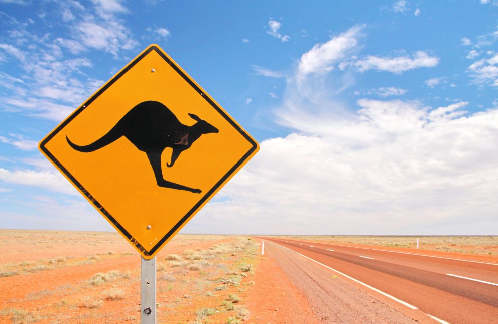 Kangaroo Australia outback sign