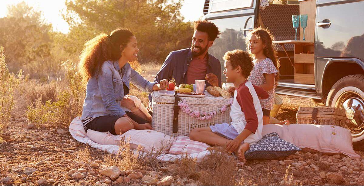 family having picnic