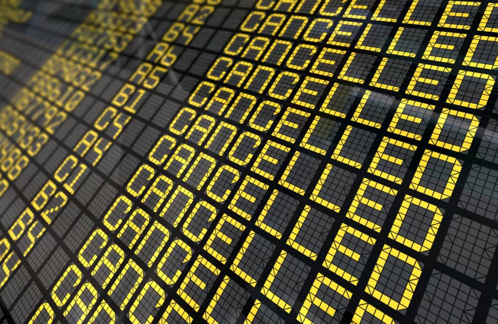 cancelled flight board