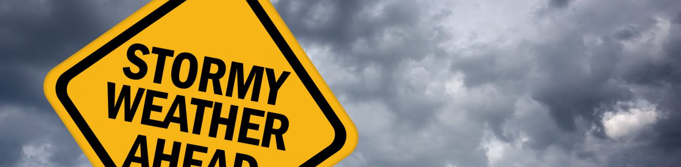 Stormy weather warning sign stormy weather sign